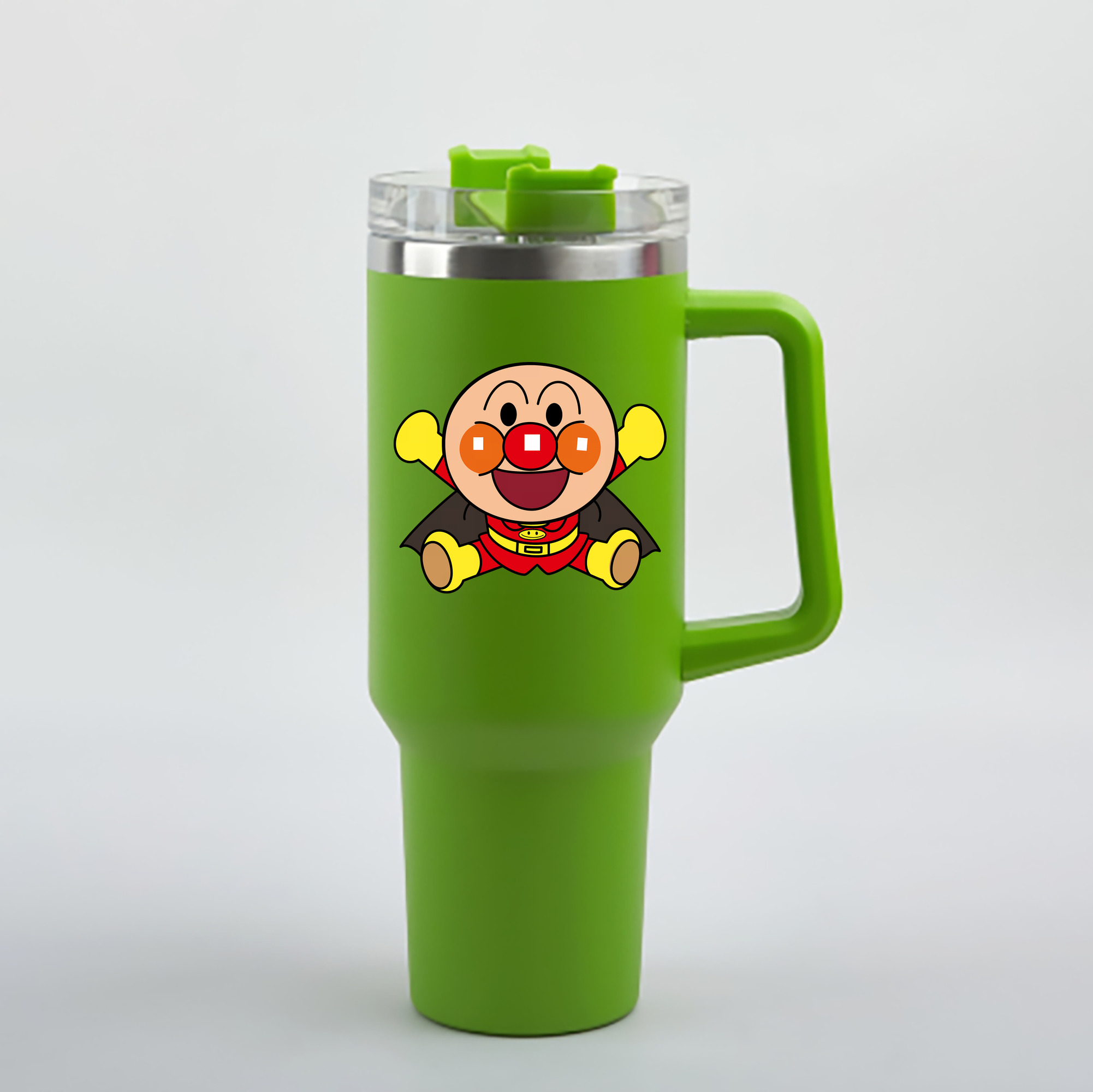 （画像用） アンパンマン Anpanman 1200mL車用タンブラー - クリスタルステッカー（プラスチックストロー付き）